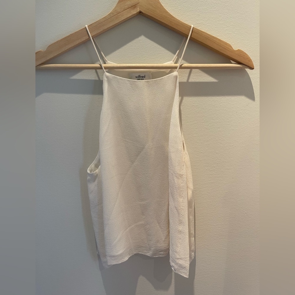 Square neckline cropped silk camisole ARITZIA